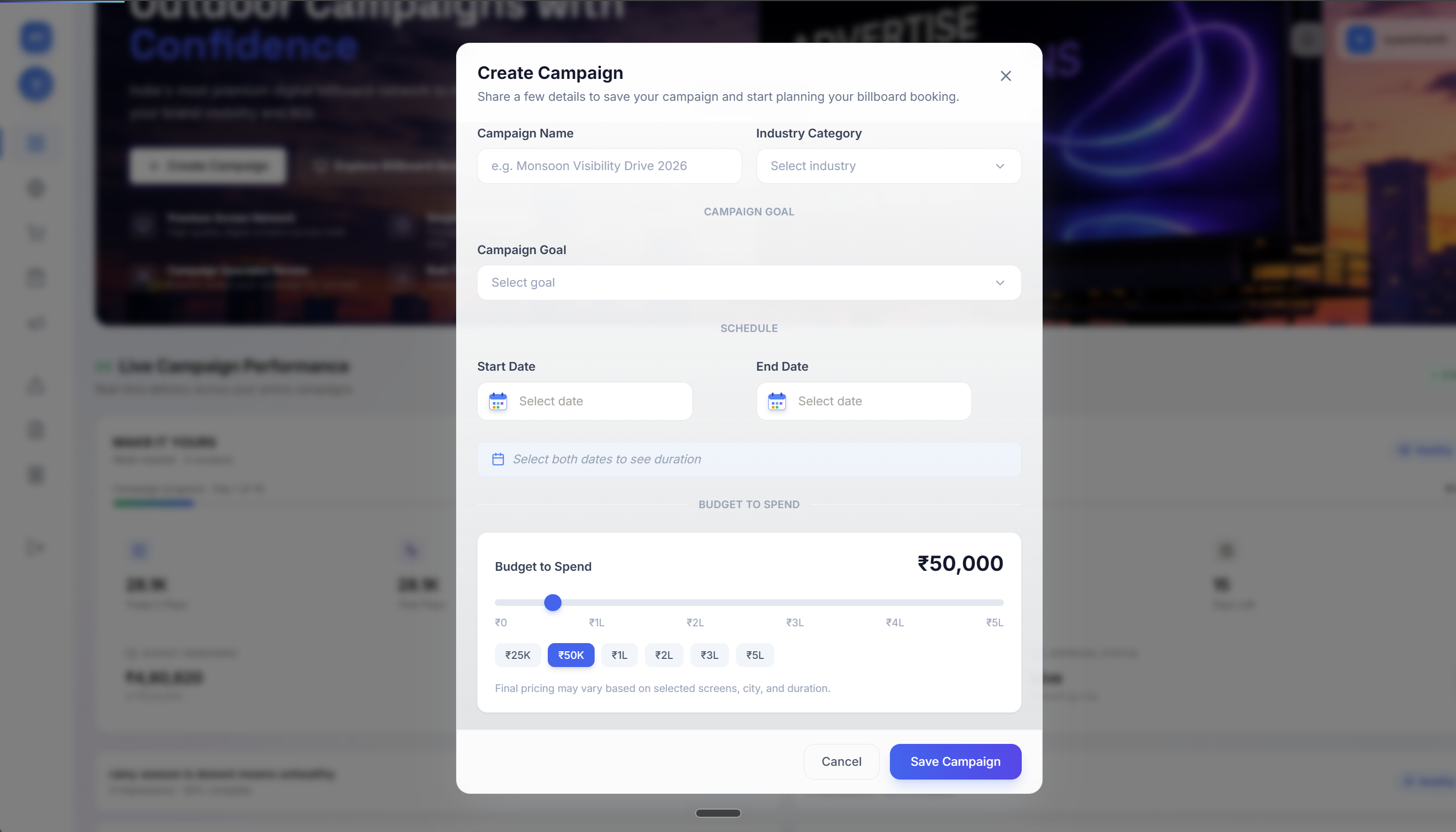 Create a campaign in Air Flagship Media